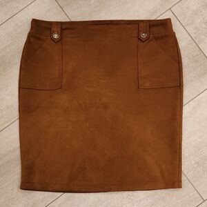 Soho Faux Suede Tan Pencil Skirt NWOT Size XL